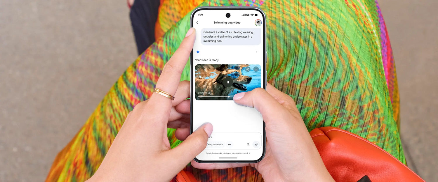 Create amazing AI videos with Gemini, simply by describing what you want to see.