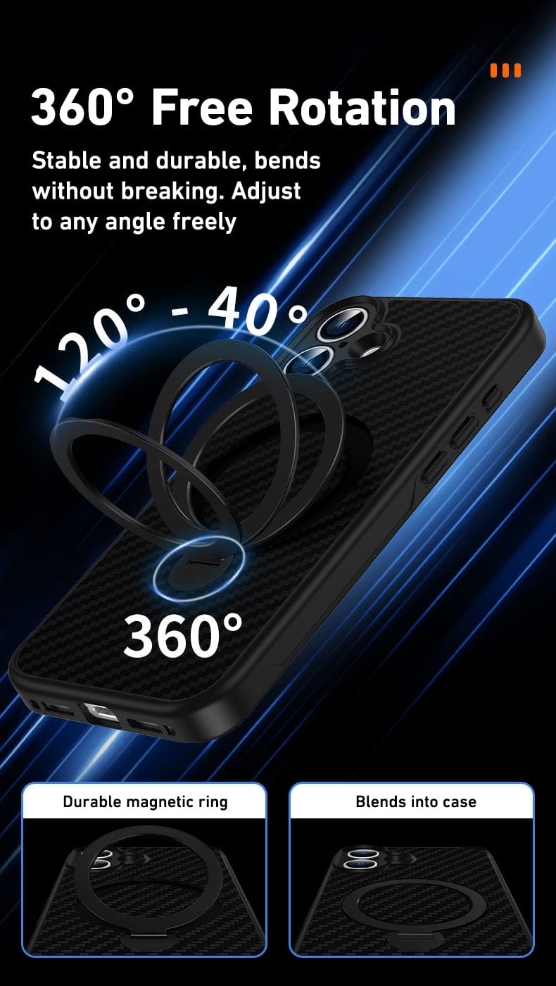 Skyzer PC516 Iphone 16 Case 360° Stand