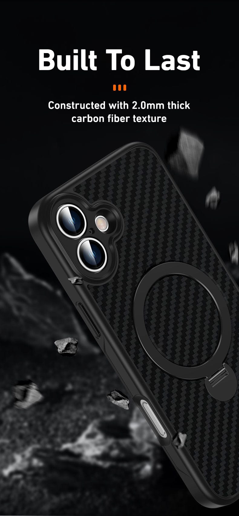 Skyzer PC516 Iphone 16 Case 360° Stand