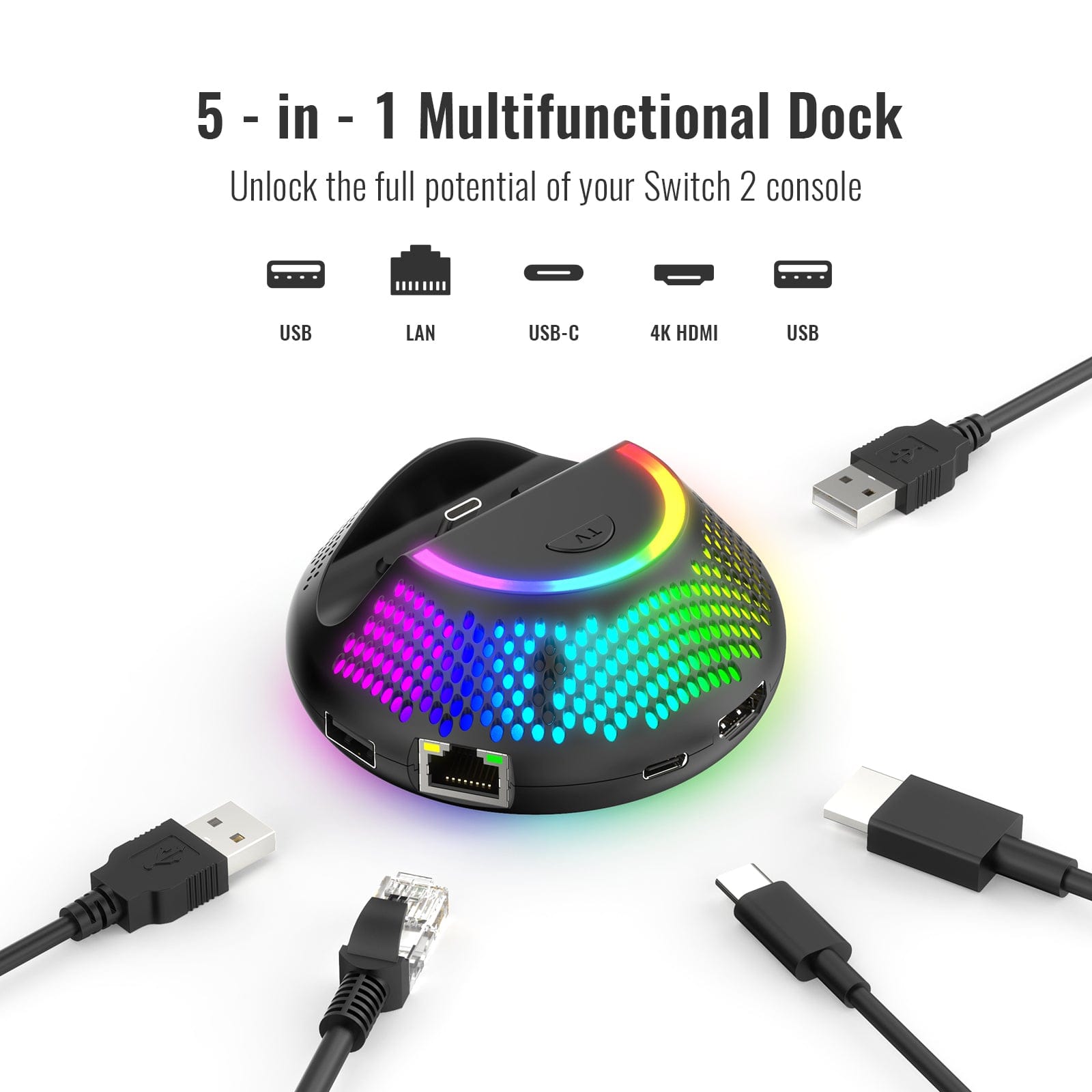 JYS NS2289 Mini Portable TV Dock Station for Nintendo Switch 2