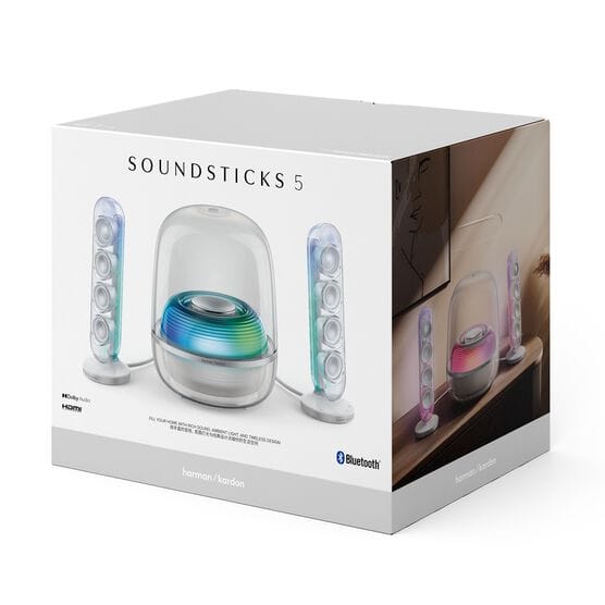 Harman Kardon SoundSticks 5 2.1-Channel Bluetooth Speakers with HDMI & Engaging Lighting