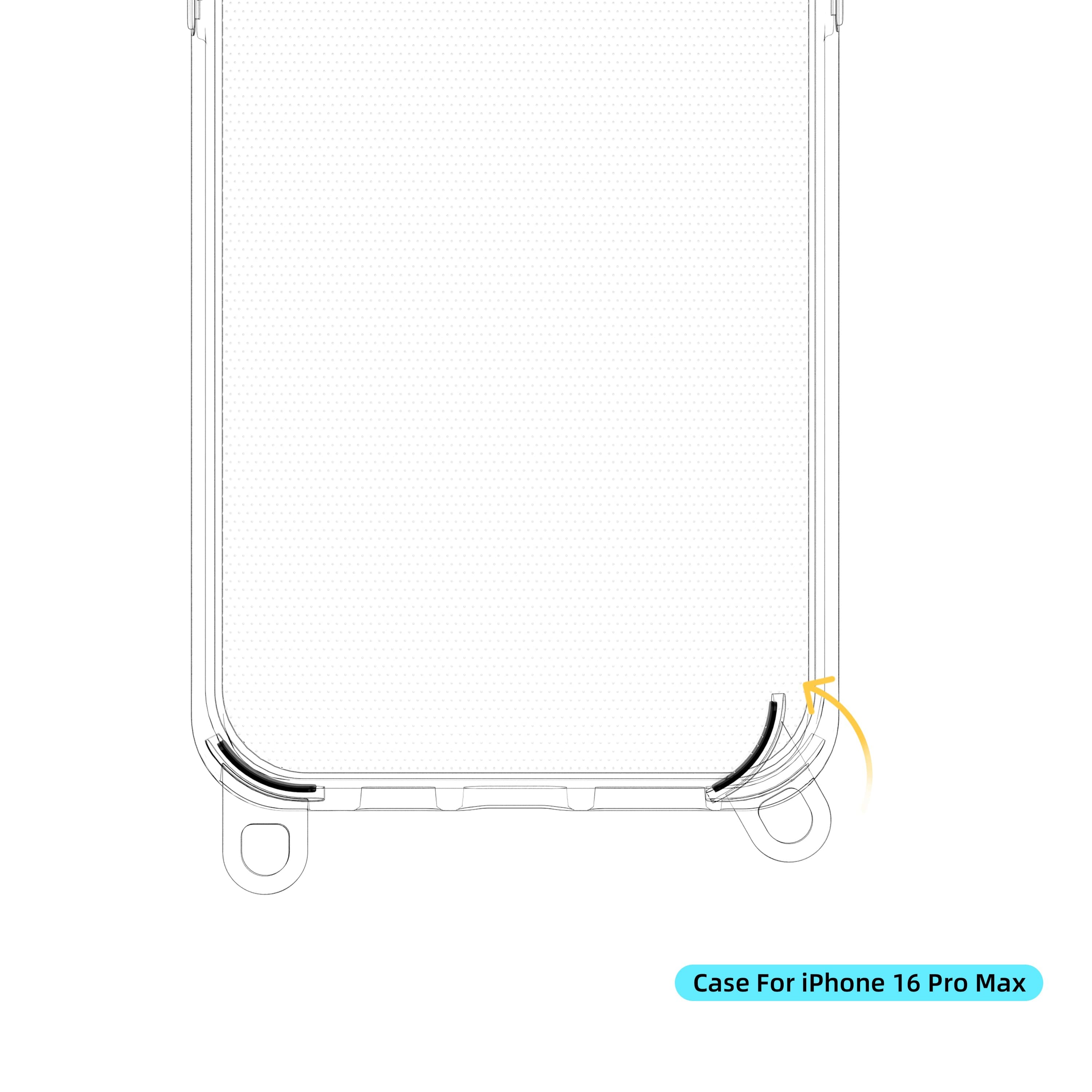 Skyzer PC416 Iphone 16 Case with Lanyard