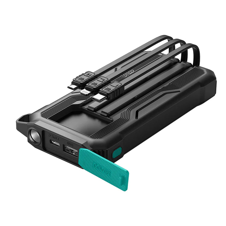 Joyroom JR-L016 2.4A 10,000 mAh Power Bank with Built in 3in1 Cables
