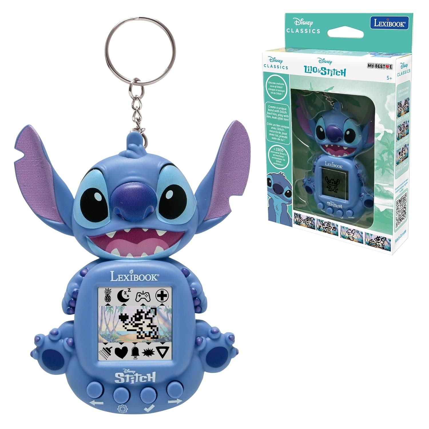 Lexibook JLMB10D Disney Stitch My Best-E Console With LCD Screen with 3 Games from Disney Stitch Universe