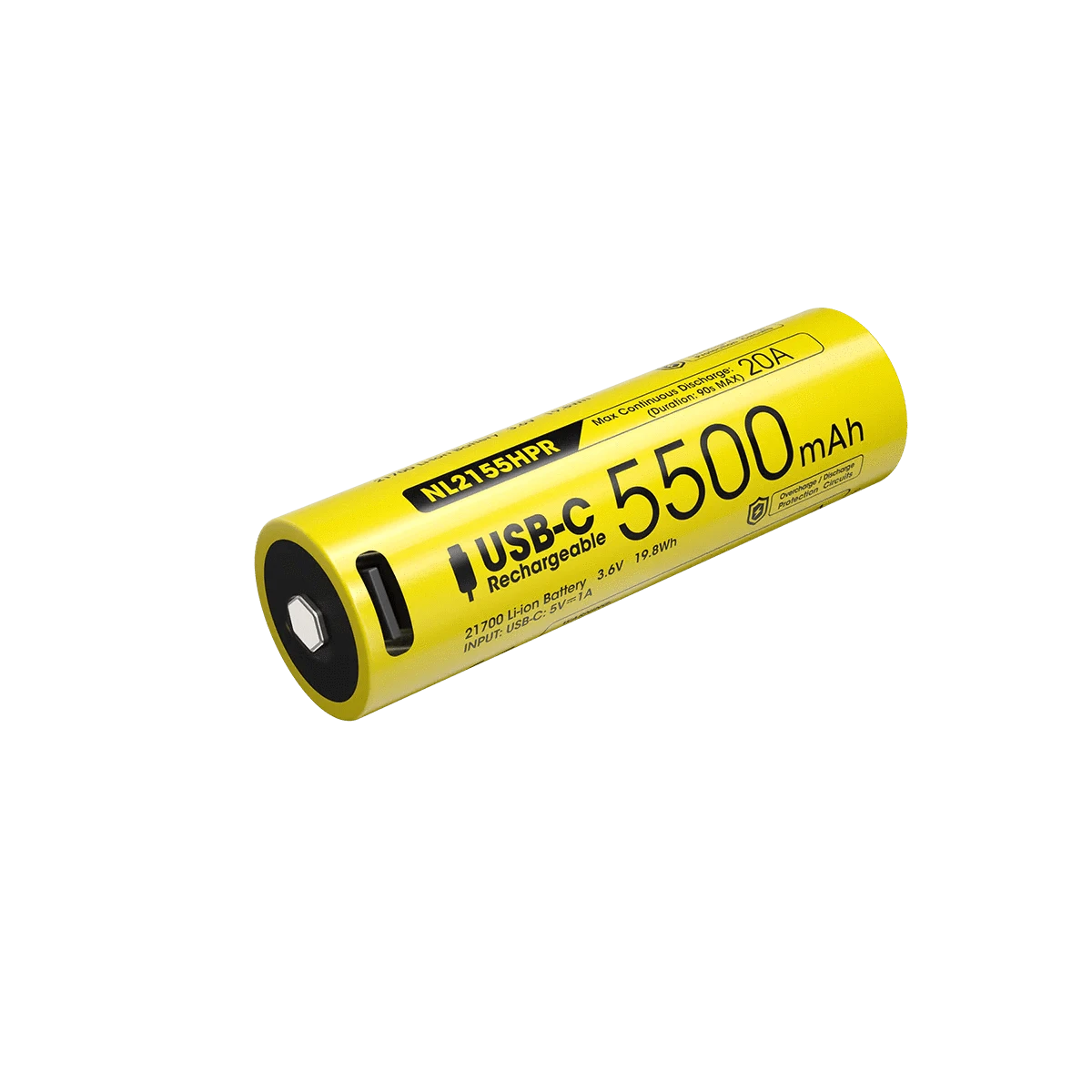 Nitecore NL2155HPR 5500mAh Rechargeable 21700 Battery