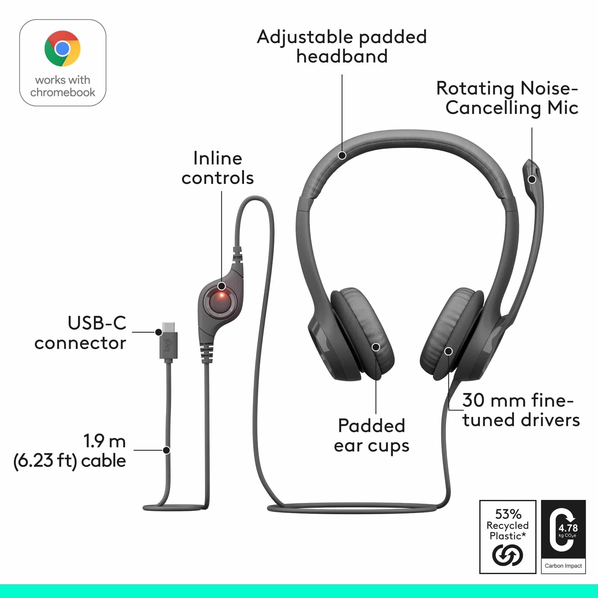 Logitech H390 USB-C Computer Headset