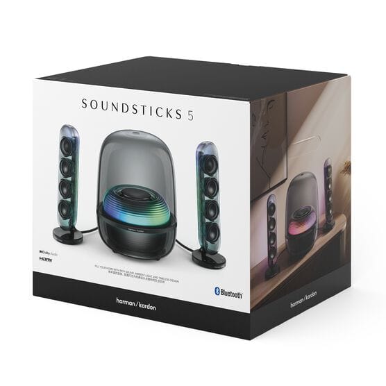 Harman Kardon SoundSticks 5 2.1-Channel Bluetooth Speakers with HDMI & Engaging Lighting
