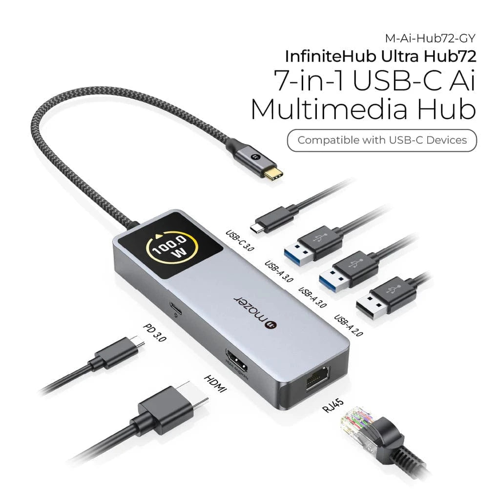 Mazer Infinite Hub Ai USB C Hub 7in1 with Smart Display