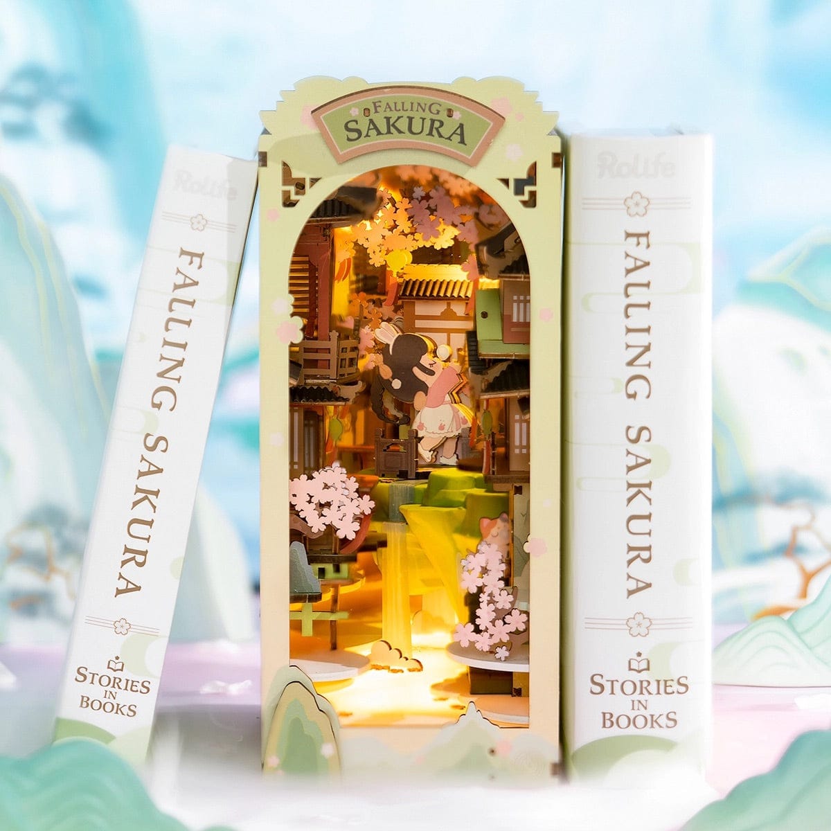 Rolife Book Nook Shelf Insert - Falling Sakura TGB05