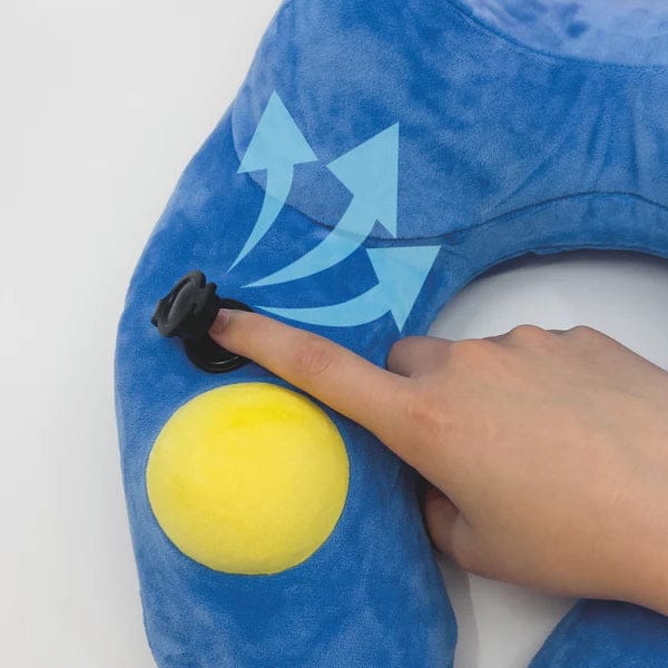 Travelmall Super Mario 3D Hooded Inflatable Travel Pillow with Patented Pump