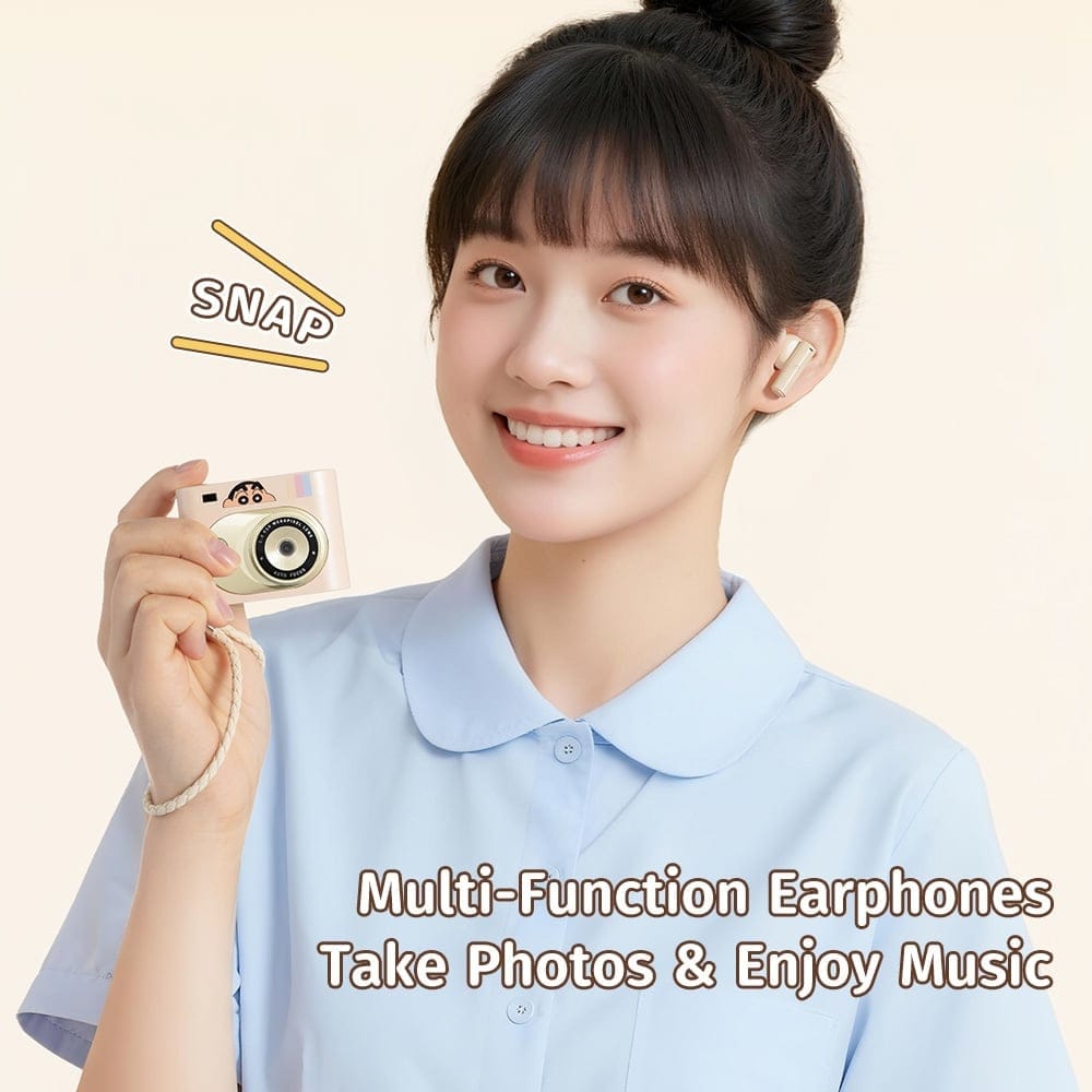 ROCK Crayon Shinchan RAU0797 Camera Style Bluetooth Earphones with Color Touch Screen