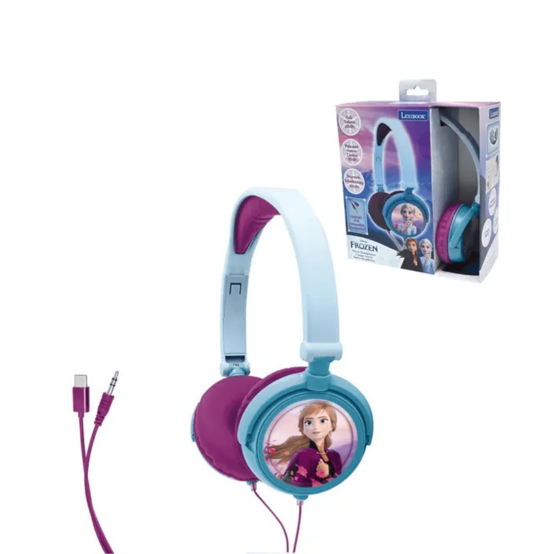 Lexibook HP010 Series Stereo Wired Foldable Headphones with Volume Control
