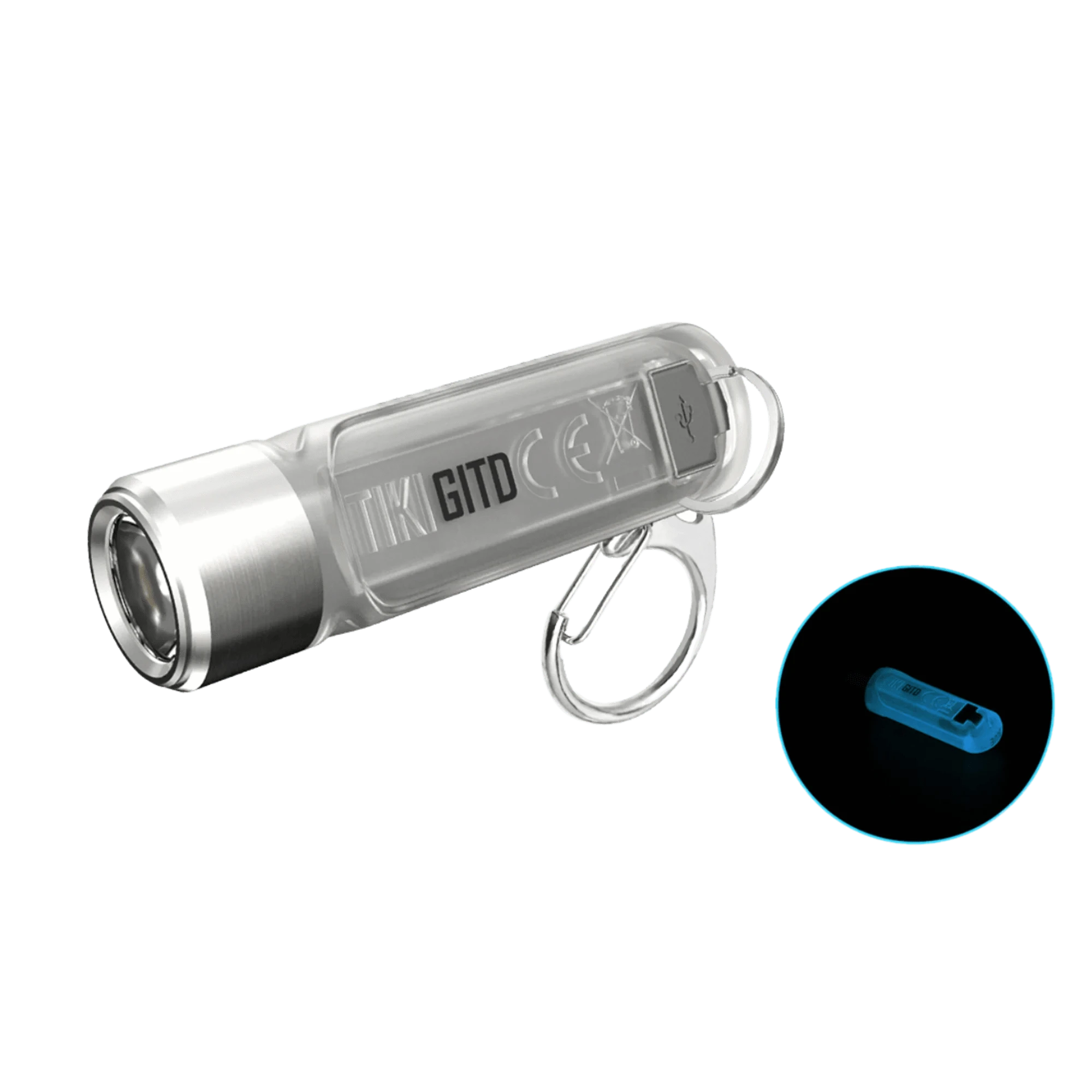 Nitecore TIKI 300 Lumen USB-C Rechargeable Glow In The Dark Keychain Flashlight