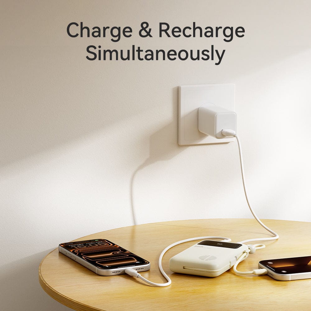 ROCK P72 PD 22.5W Fast Charging Power Bank with Built-in Cables (10000mAh)