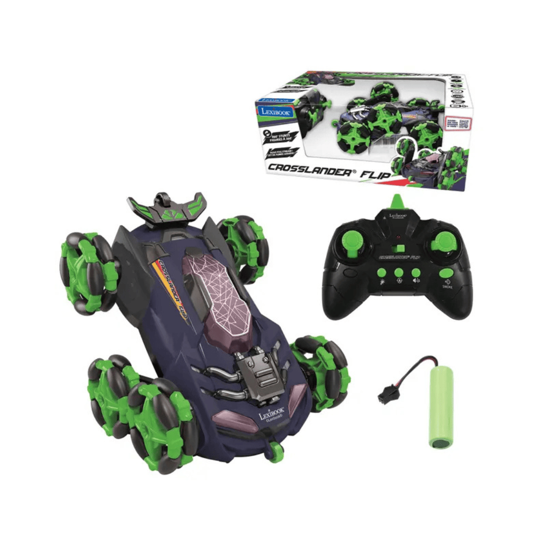 Lexibook RC45 Crosslander Flip 6 Wheels 360° Stunts Remote Control Car with Light & Sound Effects