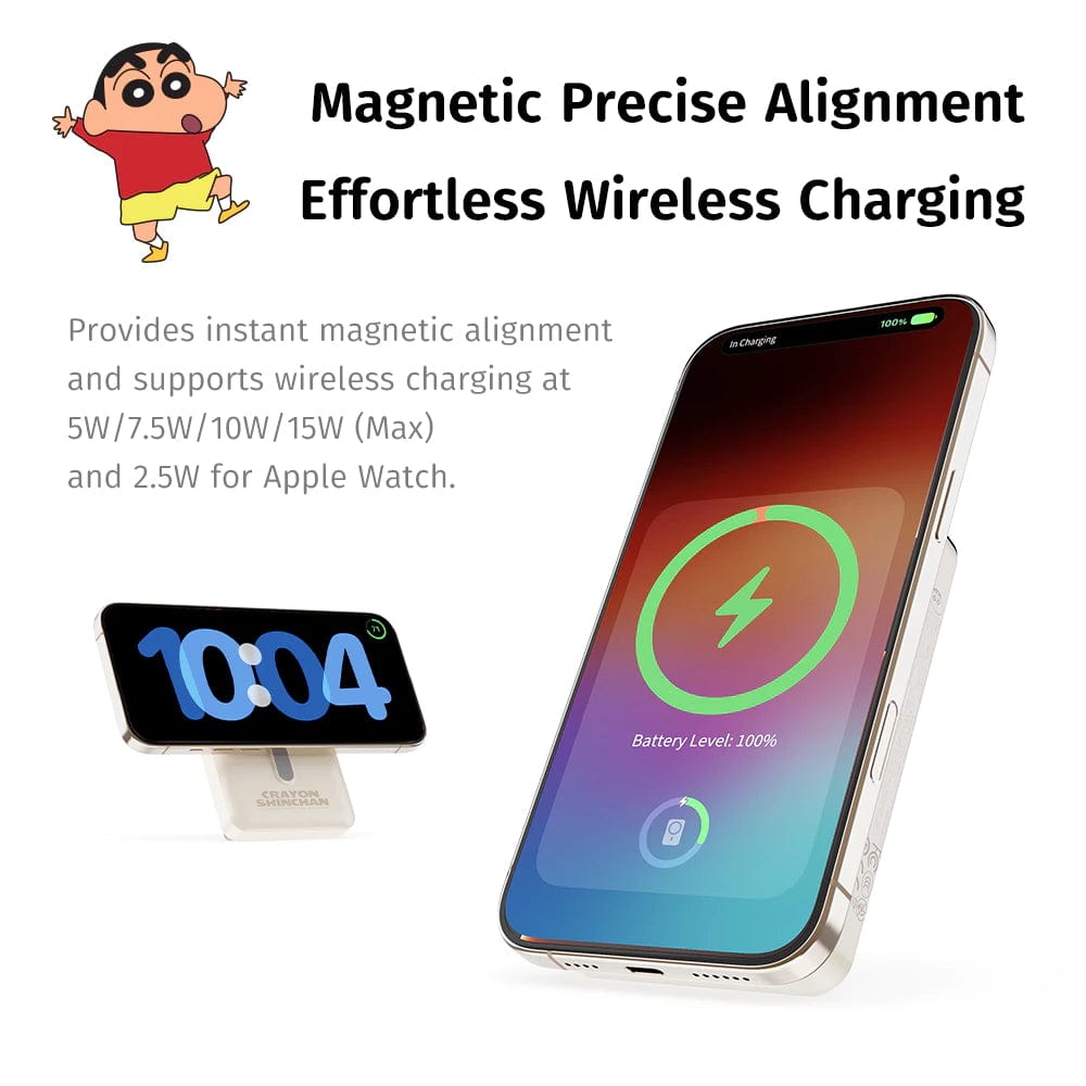 ROCK Crayon Shinchan P50 5in1 PD20W Magnetic Holder Fast Charging Power Bank with Cables (10000mAh)