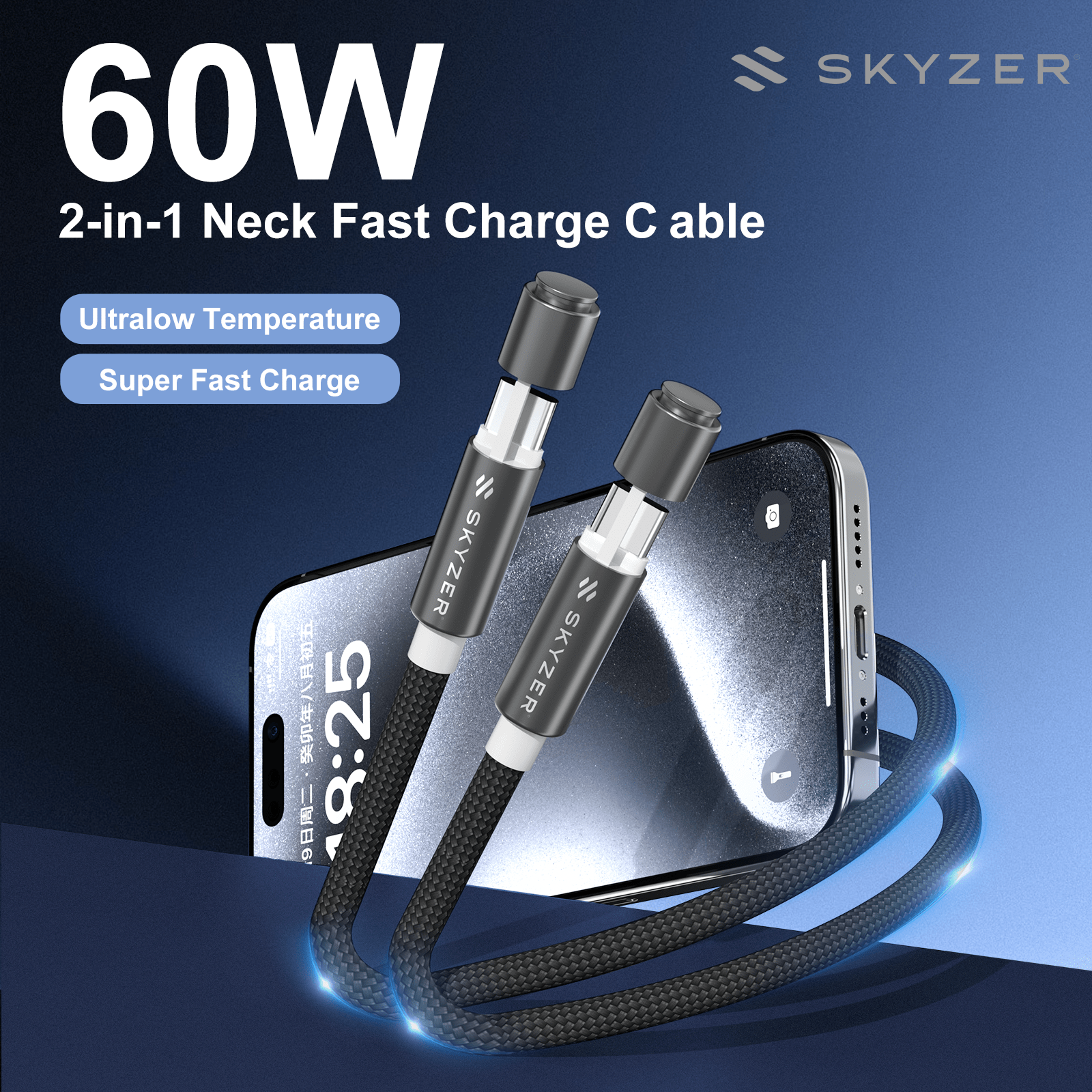 Skyzer CC800 Lanyard Charging Cable 60W 1.5M