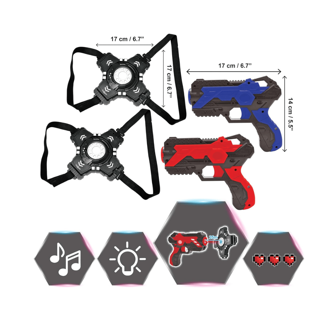 Lexibook JG250 Galactic Battle Laser Tag Infra-Red Interactive Game Set with 2 Laser Guns & 2 Armor