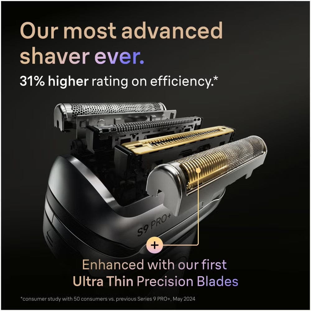 Braun 9675cc Series 9 Pro+ Electric Shaver with Cleaning Kit & Power Case