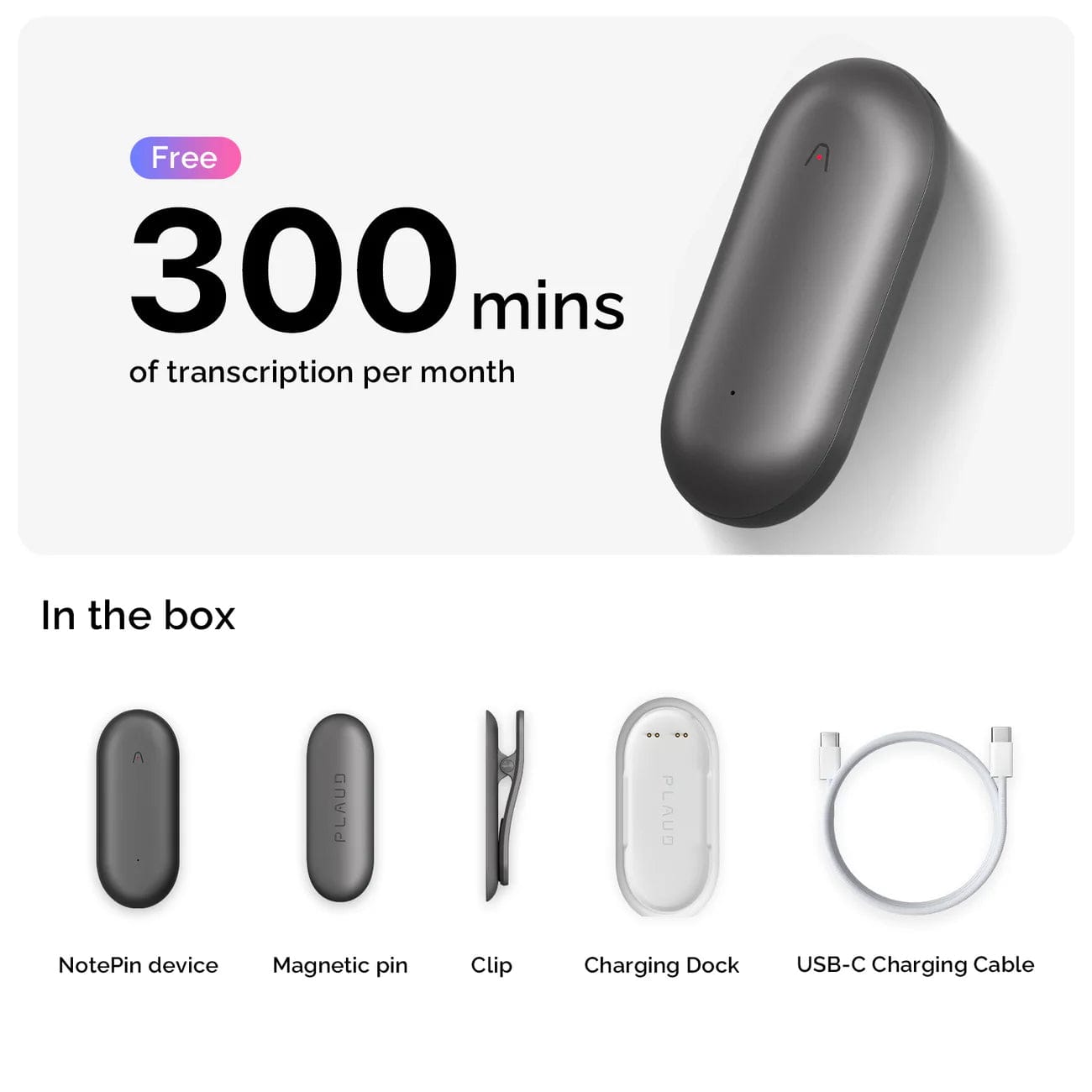 PLAUD.AI Plaud NotePin Wearable AI Voice Recorder