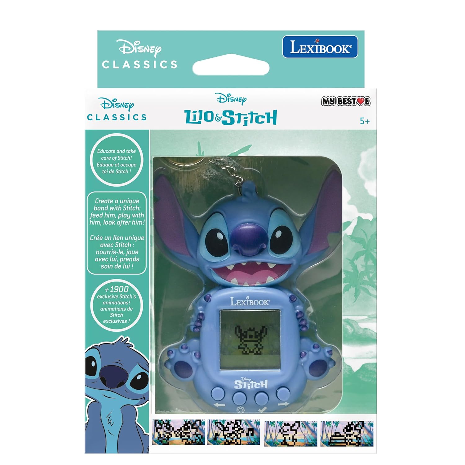 Lexibook JLMB10D Disney Stitch My Best-E Console With LCD Screen with 3 Games from Disney Stitch Universe