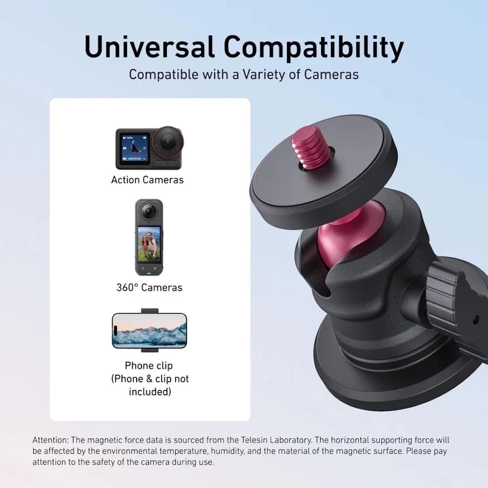 Telesin Ballhead Magnetic Mount for Action Cameras