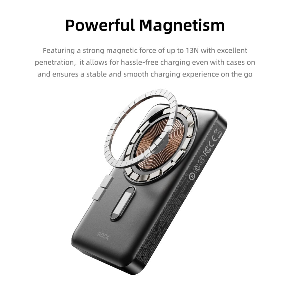 ROCK P50 5in1 PD20W Magnetic Holder Fast Charging Power Bank with Cables (10000mAh)