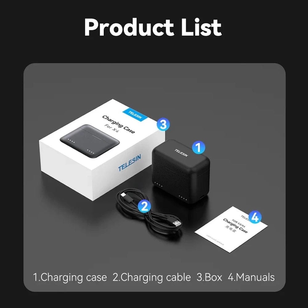 Telesin Dual Card Slot Charging Box for Insta360 X4