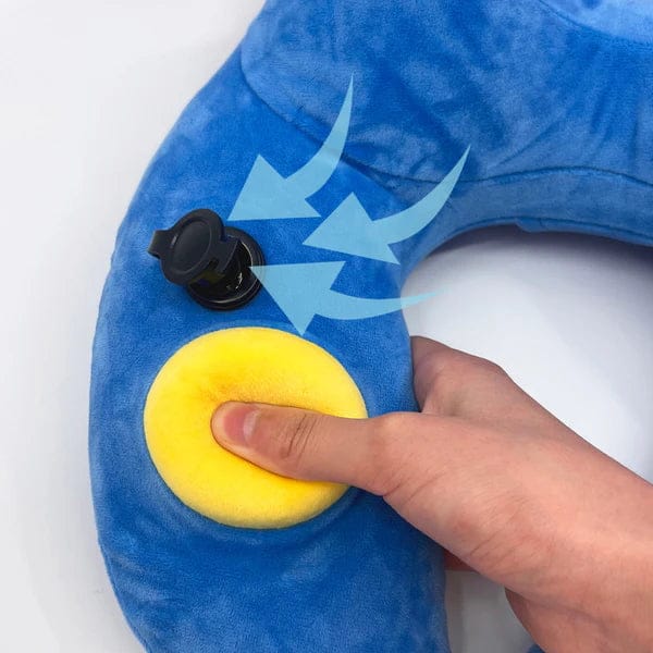 Travelmall Super Mario 3D Hooded Inflatable Travel Pillow with Patented Pump