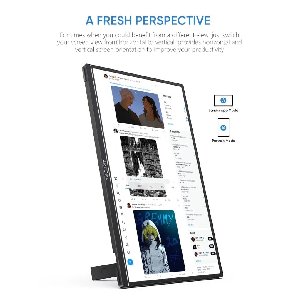 Arzopa Z1RC 2.5K Portable Monitor | Brilliant QHD Display