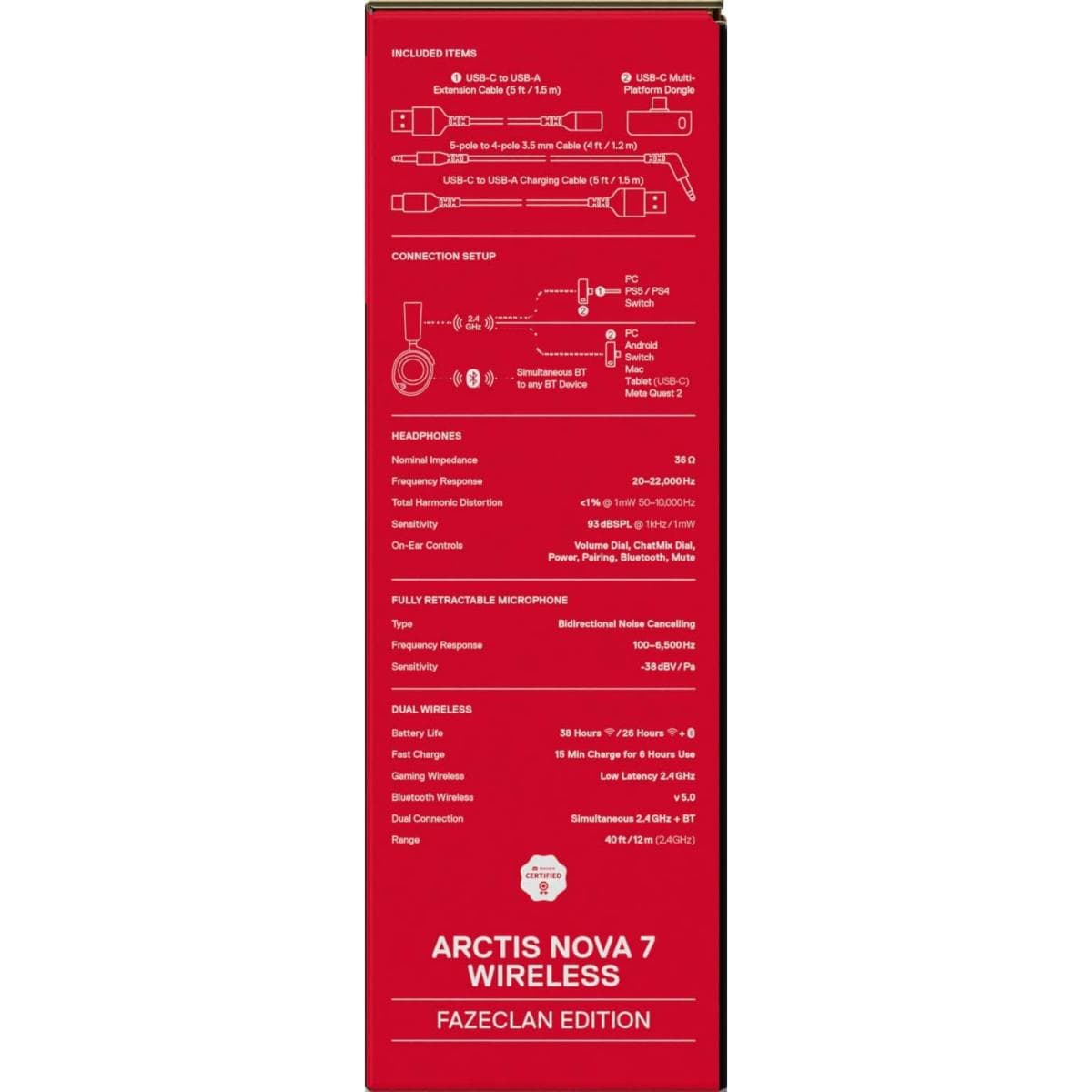 Steelseries Arctis Nova 7 Wireless Gaming Headset FaZe Clan Edition