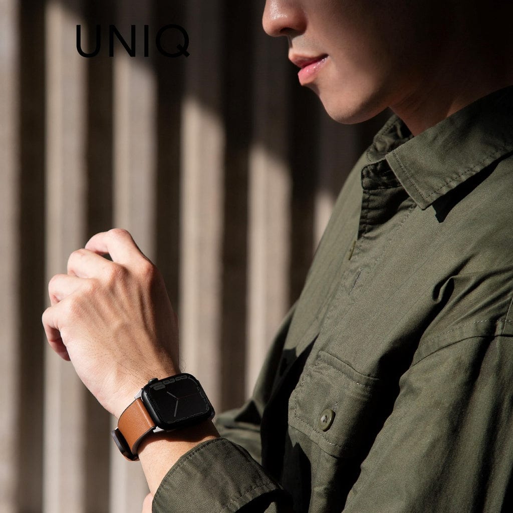 UNIQ Straden Waterproof Leather Hybrid 45mm Watch Strap