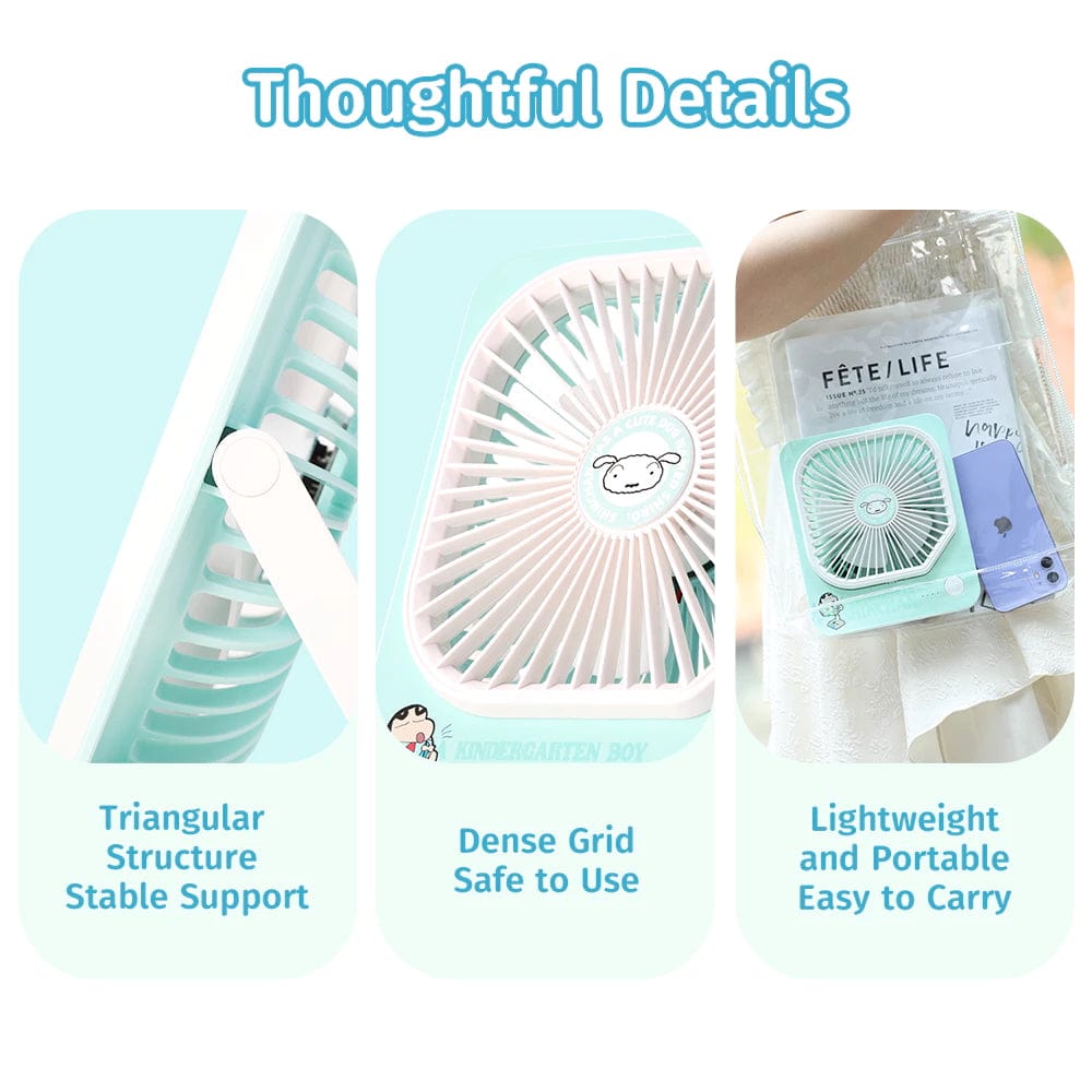 ROCK Crayon Shinchan GXZF68 Rechargeable Desktop Fan