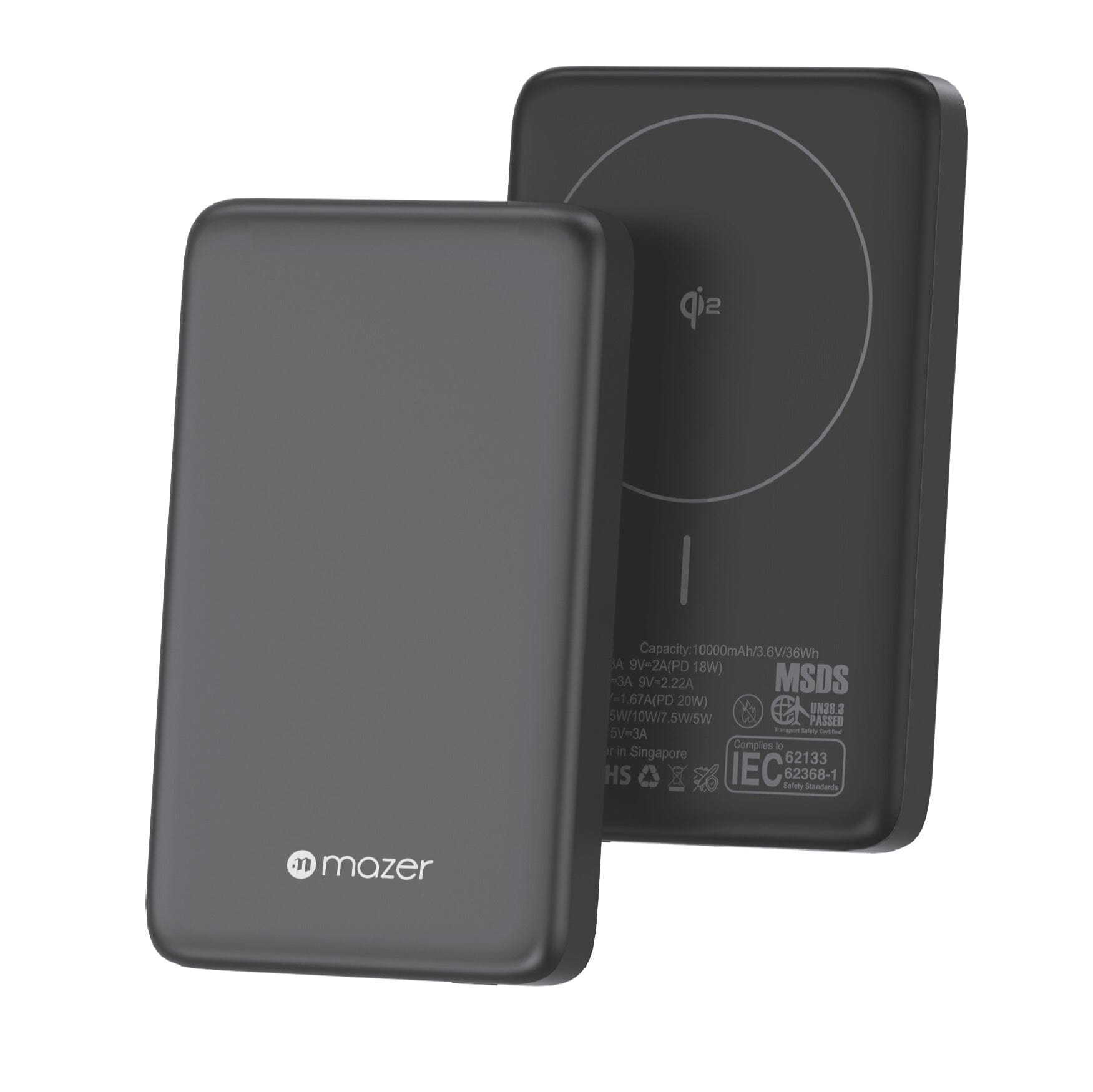 Mazer MagAir21 10,000mAh Ultra Slim Magnetic Wireless Power Bank Qi2