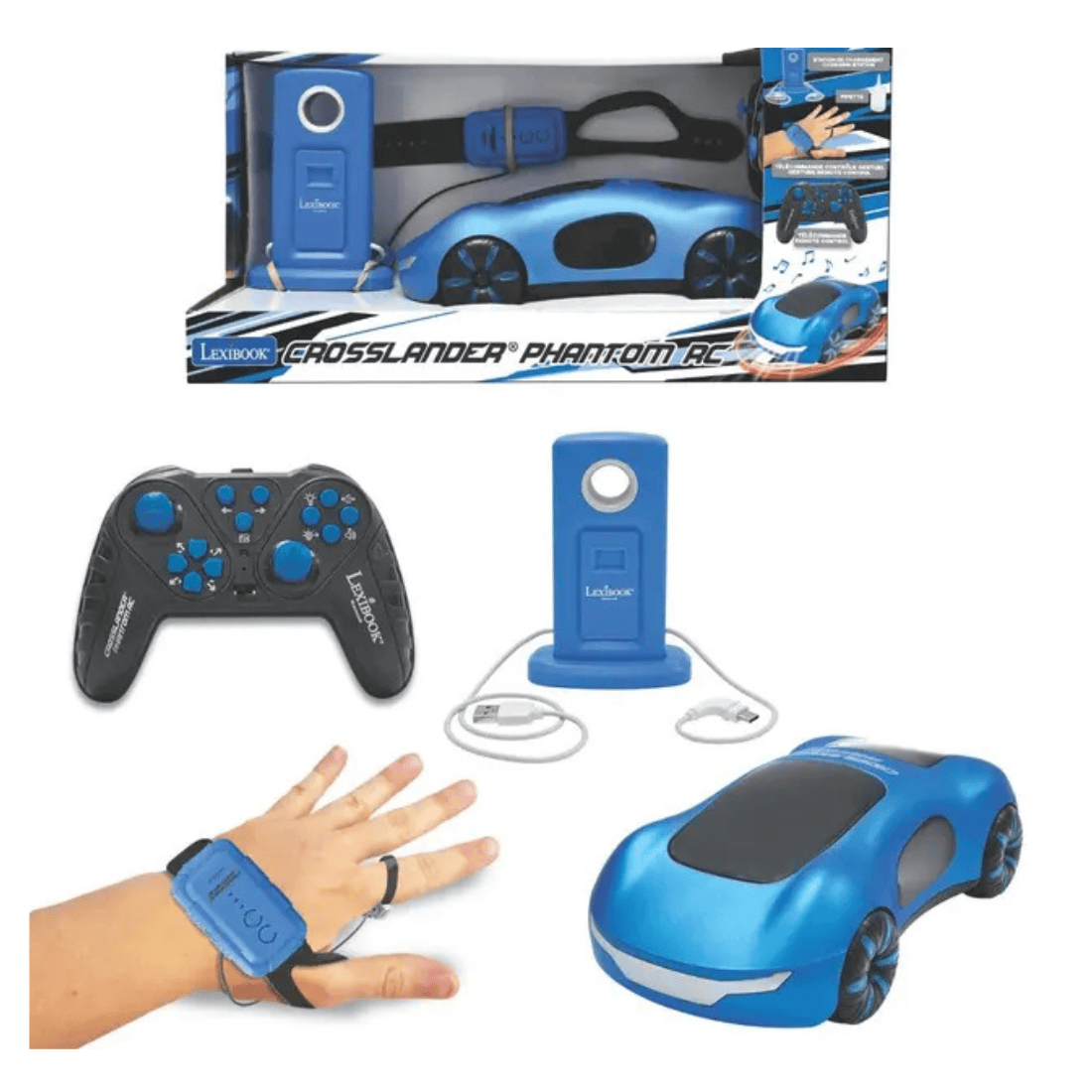 Lexibook RC65 Crosslander Phantom Rechargeable and Programmable Remote Control Car with Lights, Sounds & Smoking Effects