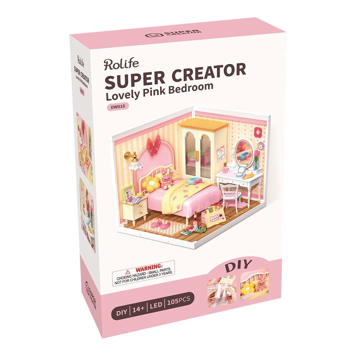 Rolife Super Creator Miniature House - Lovely Pink Bedroom DW016