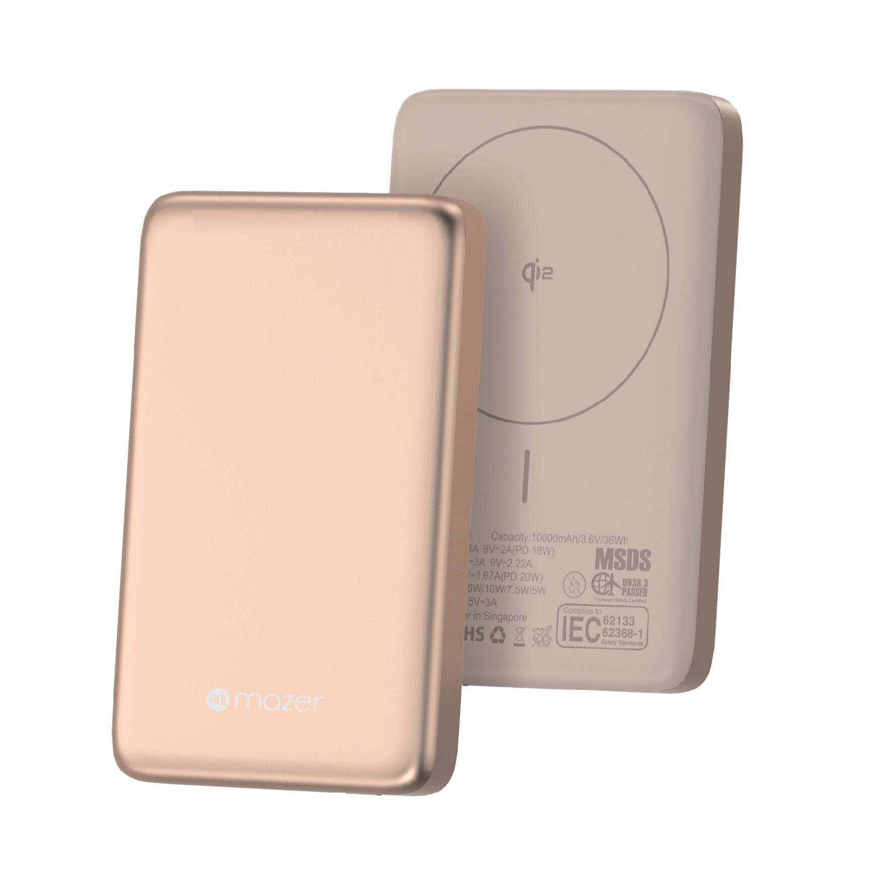 Mazer MagAir21 10,000mAh Ultra Slim Magnetic Wireless Power Bank Qi2
