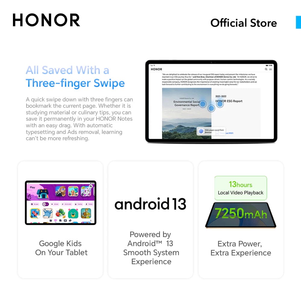 Honor Pad X Series | Pad X9 LTE 11.5” Tablet