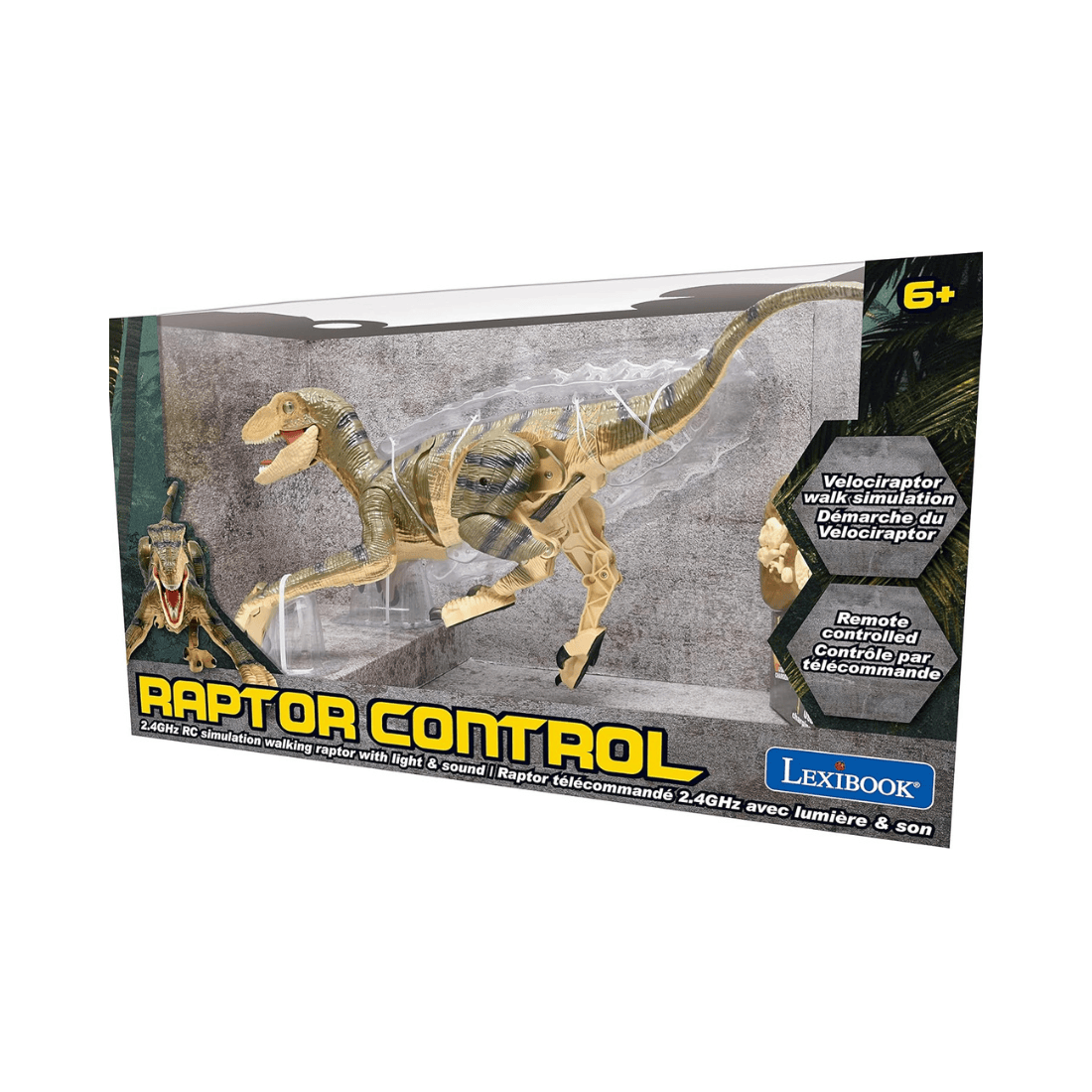 Lexibook DINO01 Remote Control Velociraptor Dinosaur with Realistic Sound Effects