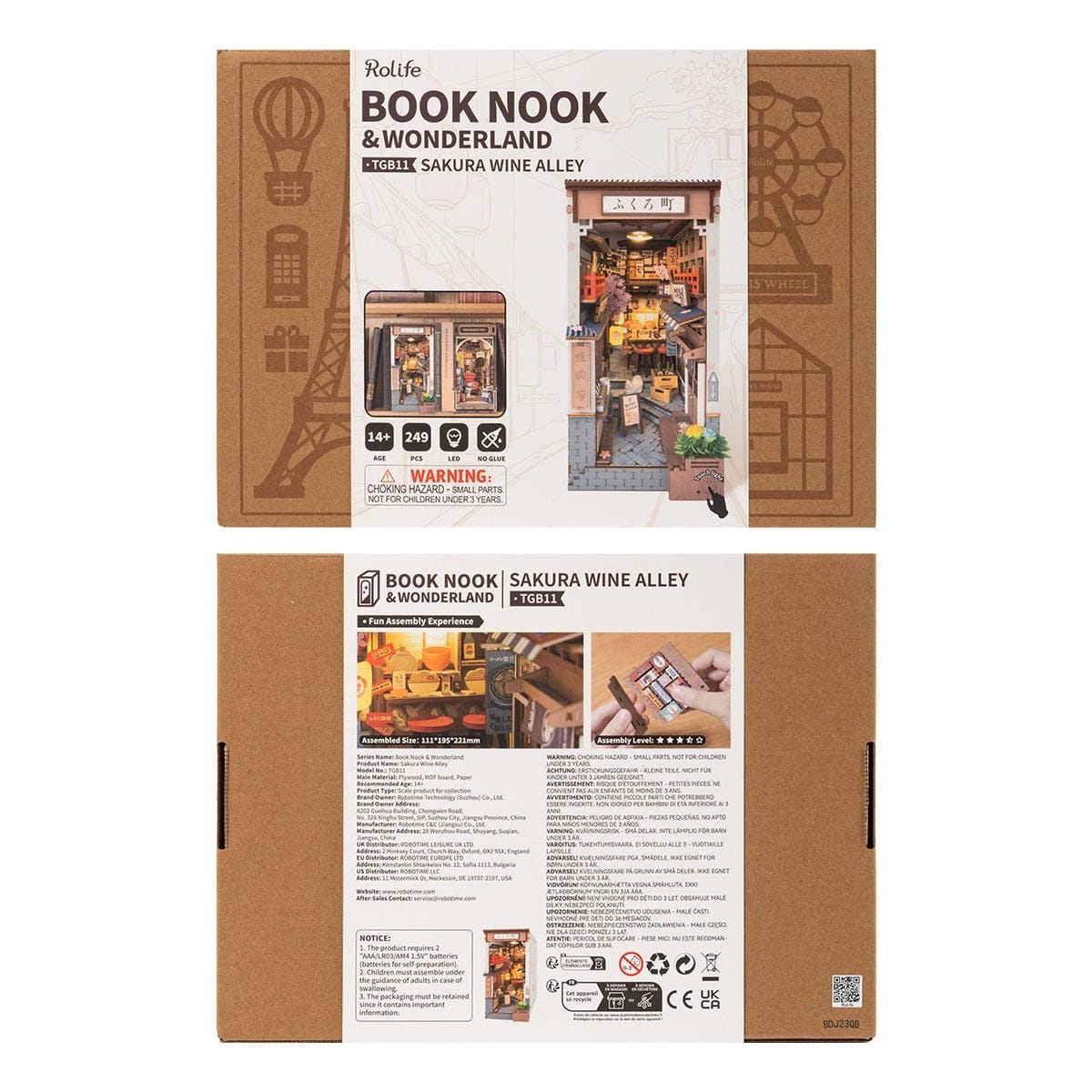 Rolife Book Nook Shelf Insert - Sakura Wine Alley TGB11