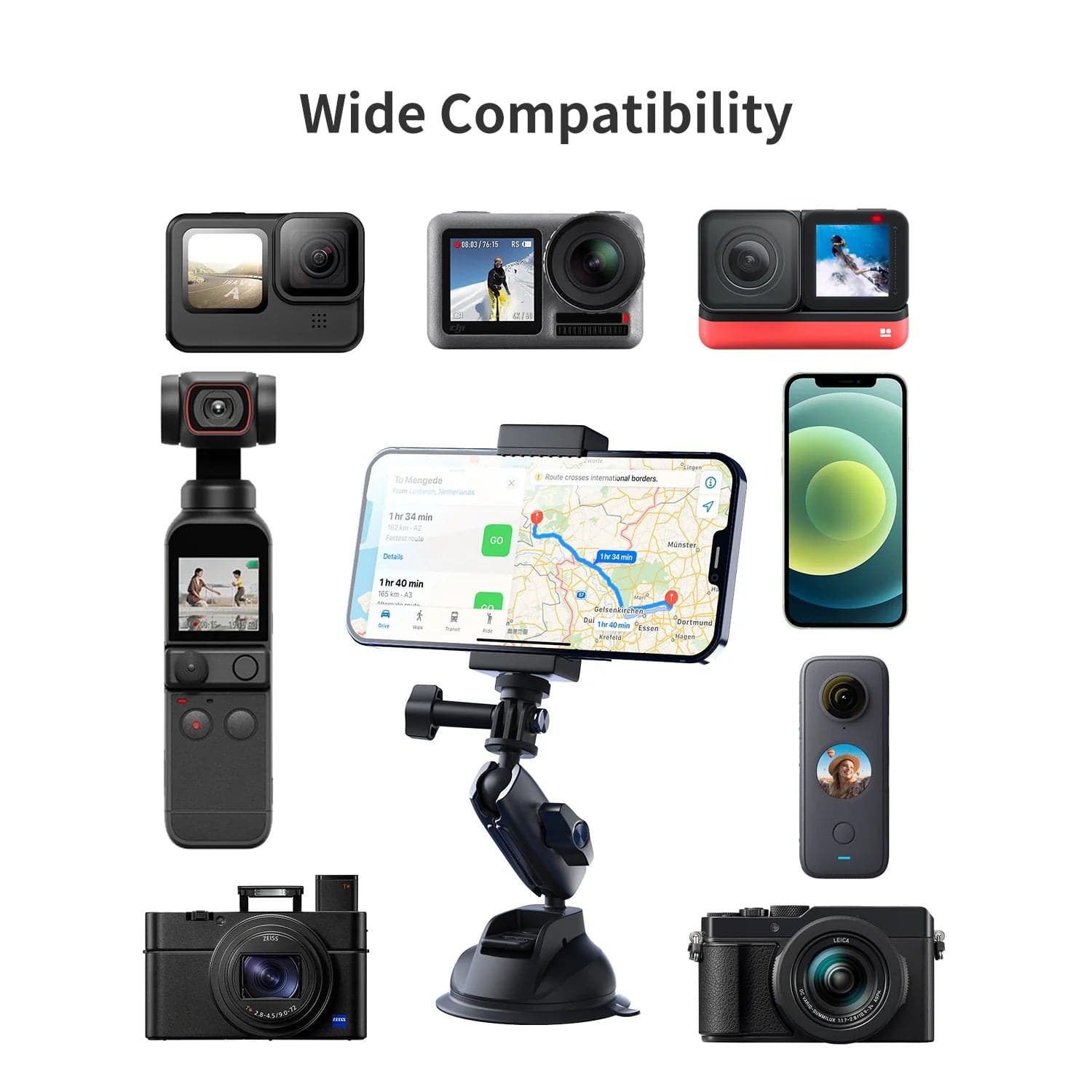 Telesin Aluminum Alloy Camera Suction Cup Mount