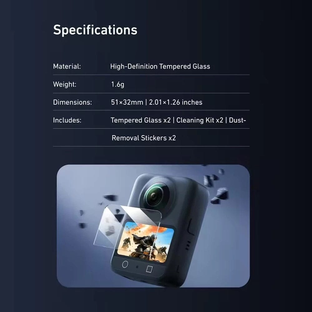 Telesin Tempered Glass Screen Protector for DJI Osmo 360