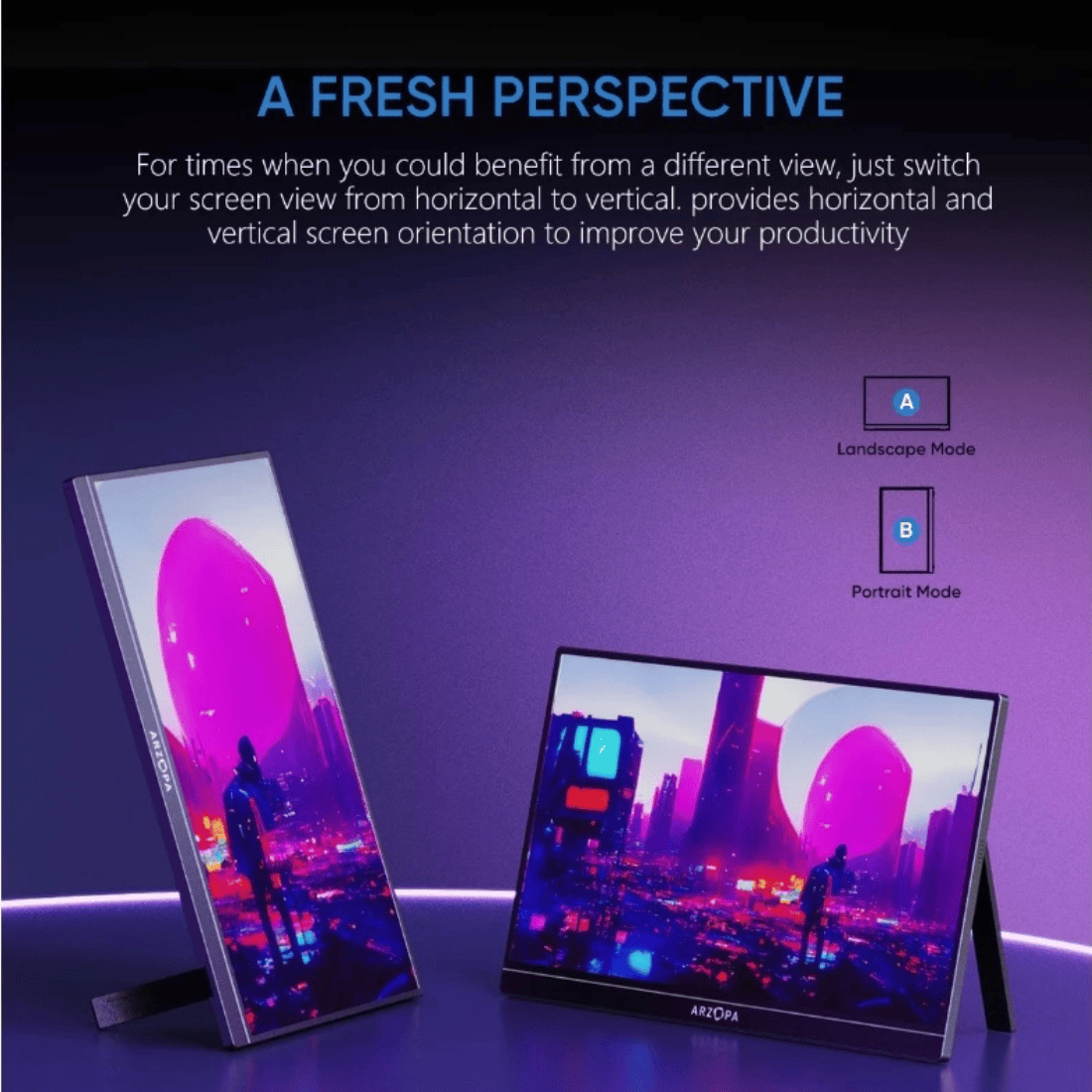 Arzopa Z1FC 16.1 inch 144Hz Full HD Type-C Portable Gaming Monitor