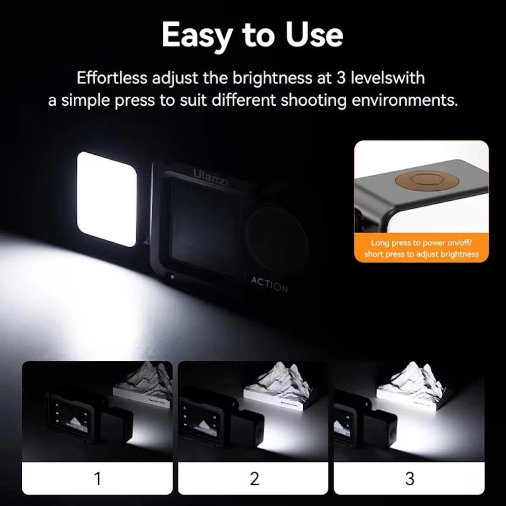 Ulanzi LM18 Mini LED Video Light for DJI Osmo Action 5/4/3 & Pocket 3