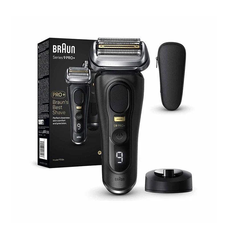 Braun Series 9 Pro+ 9510s Wet & Dry Shaver with Charging Stand and Travel Case, Atelier Black