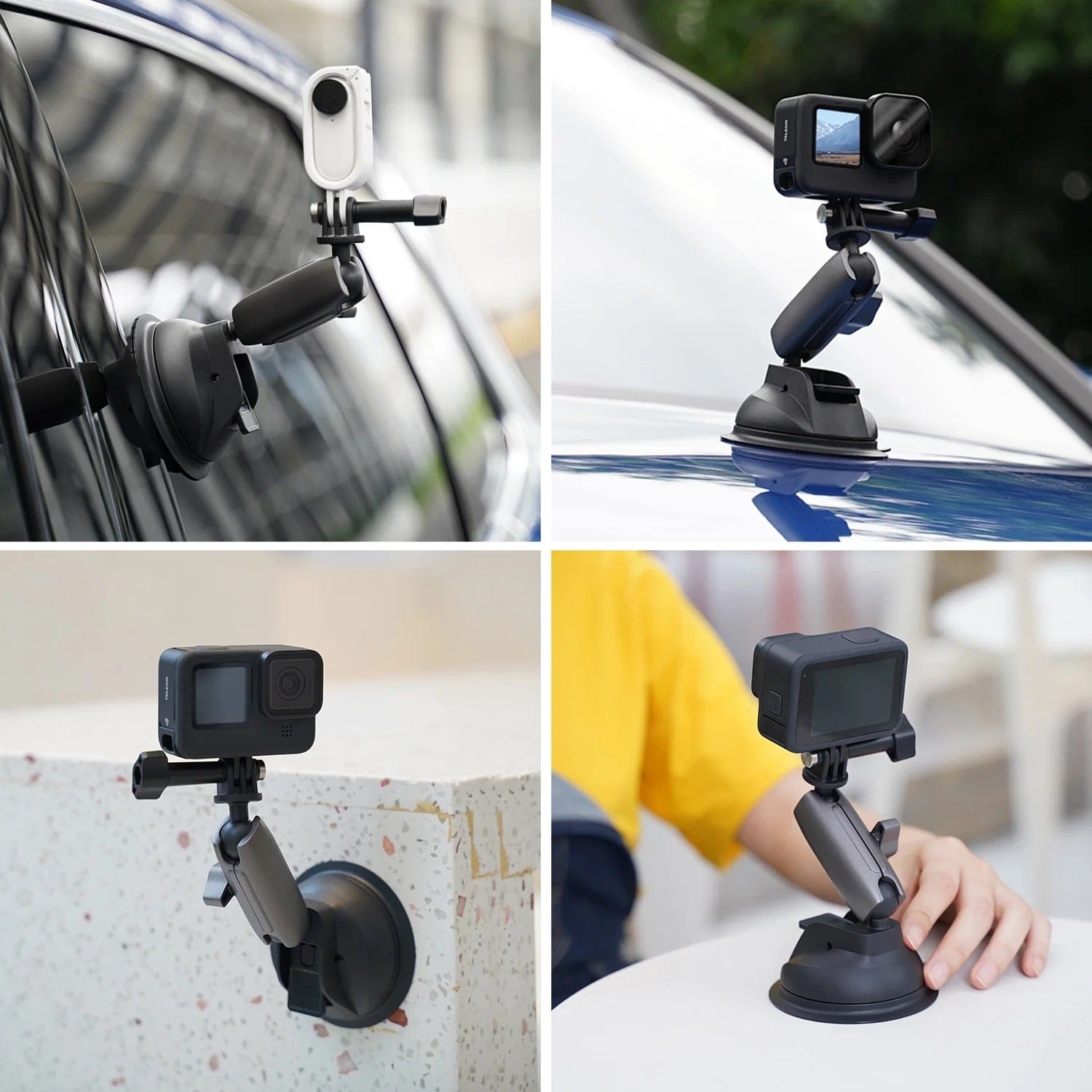 Telesin Aluminum Alloy Camera Suction Cup Mount