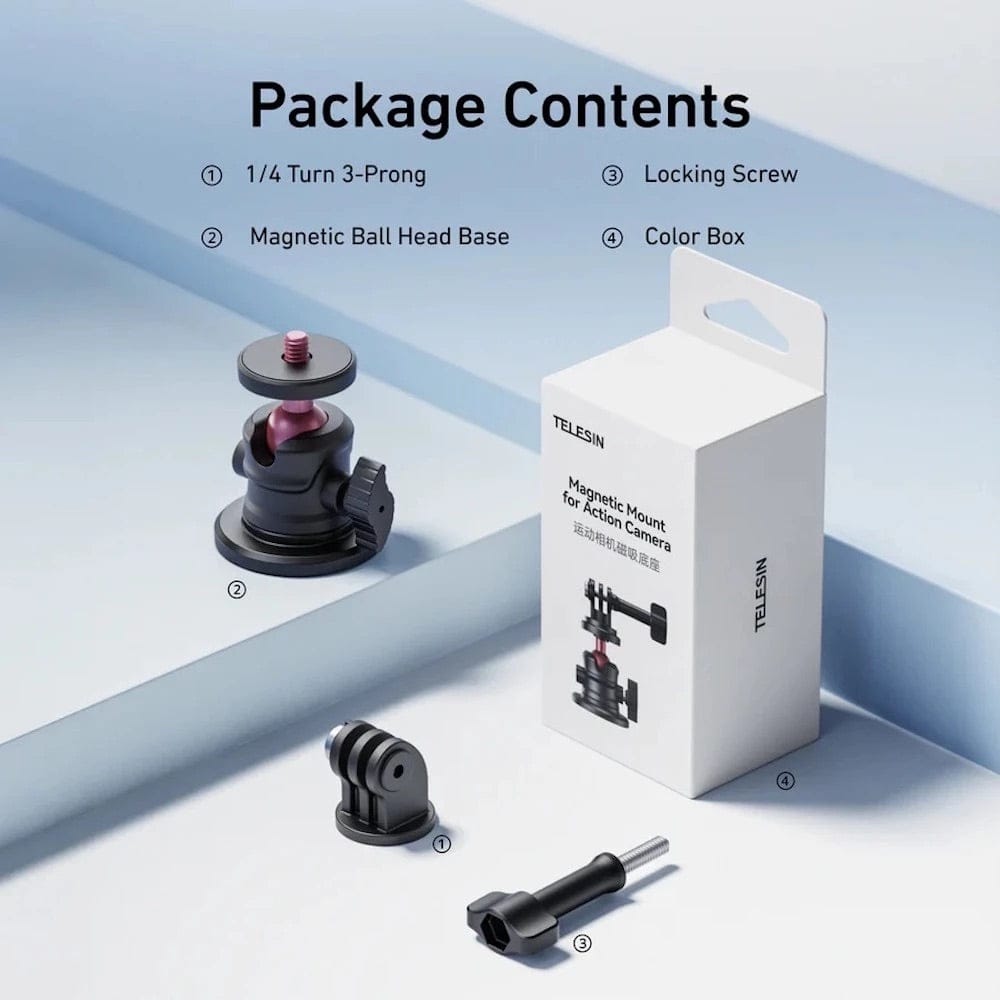Telesin Ballhead Magnetic Mount for Action Cameras