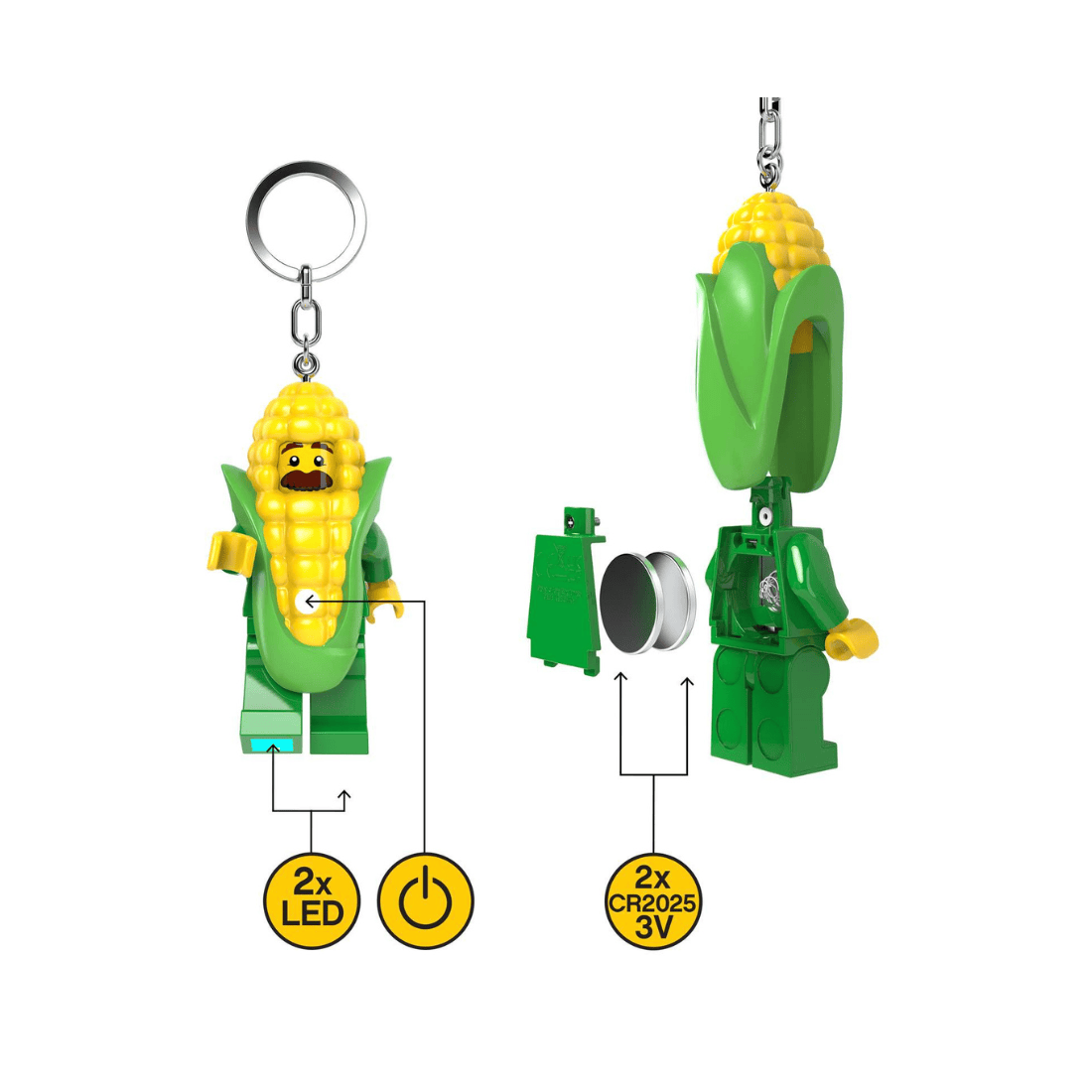 LEGO MINIFIGURES Corn Cob Guy Keychain Light