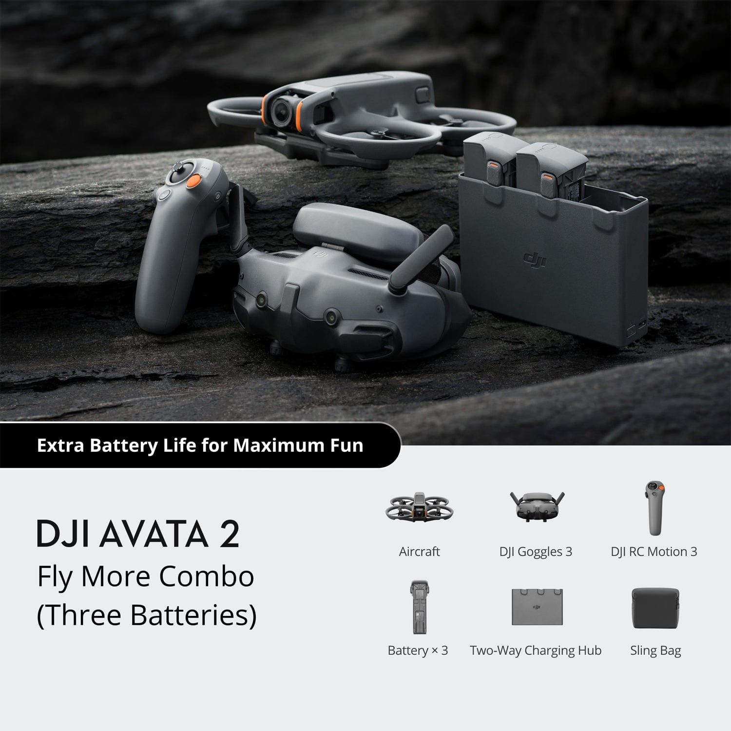 DJI Avata 2 FPV Drone Fly More Combo