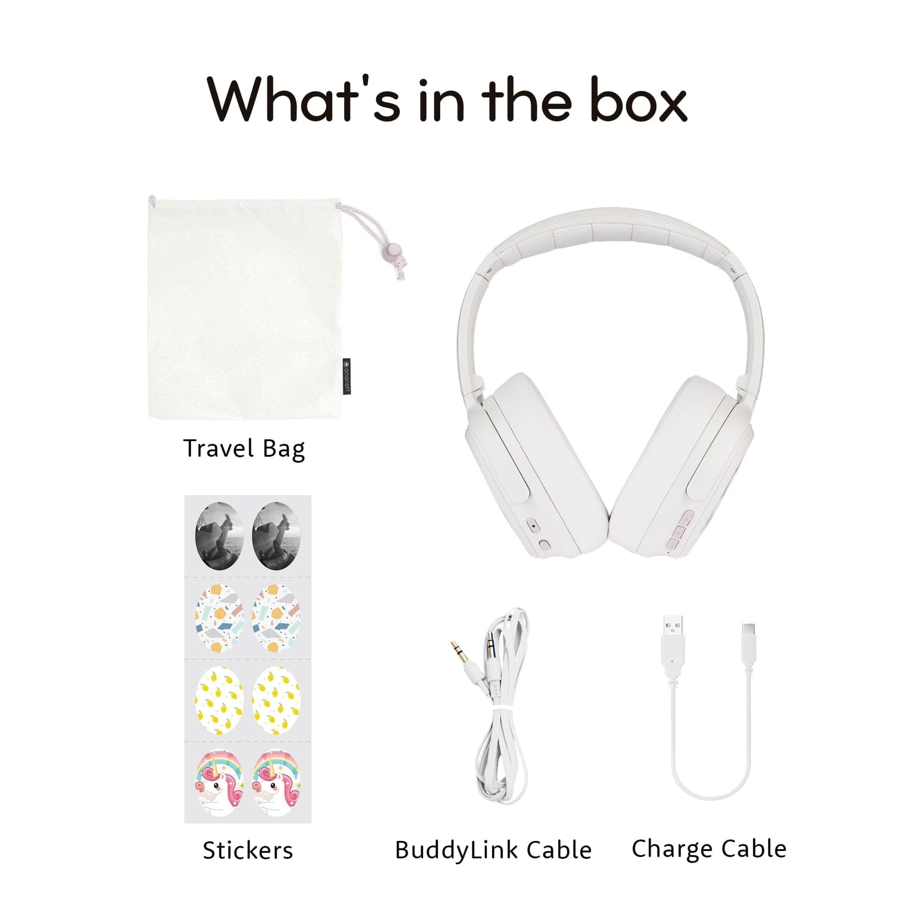 Buddyphones Cosmos Fun Hybrid Anc Headphone With Stickers